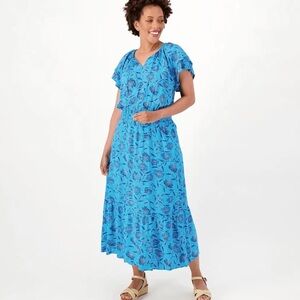 Destination 365 Short-Sleeve‎ Midi Dress Size XL Petite